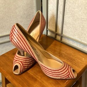 Salvatore Ferragamo Made in Italy peep toe heel